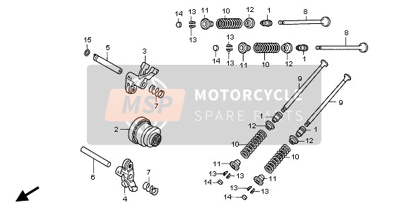 Honda NPS50 2006 Nokkenas & Klep voor een 2006 Honda NPS50